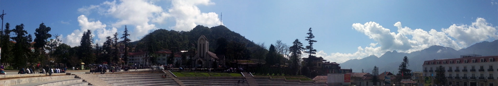 Sapa square with the church